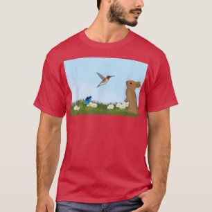 Hummingbird Bird Bunny Spring Birdwatcher Animal B T-Shirt