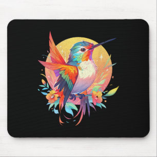 Hummingbird Bird Cartoon Bird Watchers Earth Day Mouse Mat