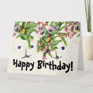 Hummingbird Bird Floral Birthday Big Greeting Card