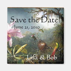 Hummingbird Bird Flowers Floral Save the Date Magnet