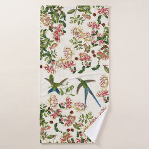 Hummingbird Bird Honeysuckle Flower Bath Towel Set