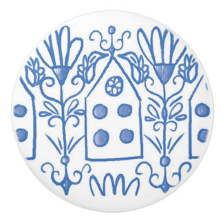 Hummingbird Bird House Ceramic Knob