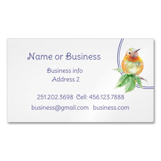 Hummingbird, Bird, Nature, Wildlife, Business Card (Front)