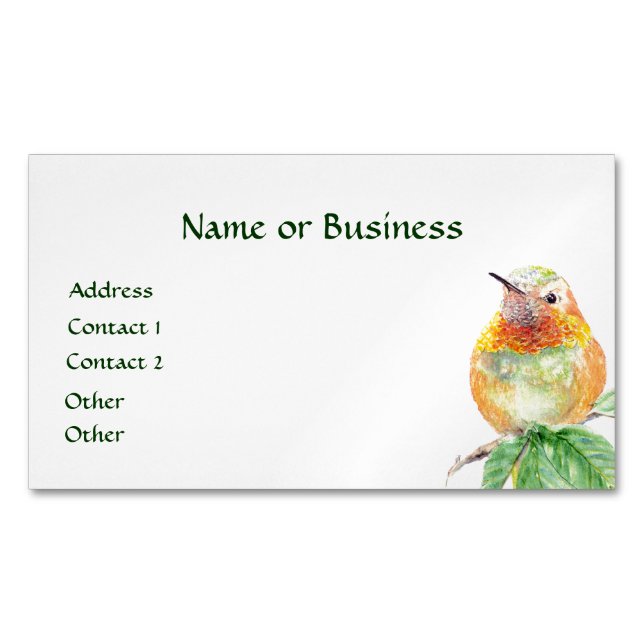 Hummingbird, Bird, Nature, Wildlife, Business Card (Front)