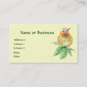Hummingbird, Bird, Nature, Wildlife, Business Card