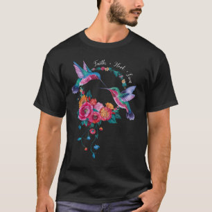 Hummingbird Bird Nectar Wings Plumage Flowers  4 T-Shirt