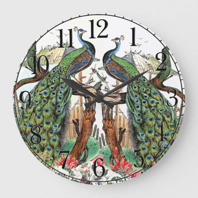 Hummingbird Bird Wildlife Animal Flower Wall Clock (Front)