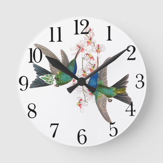 Hummingbird Bird Wildlife Animal Flower Wall Clock (Front)