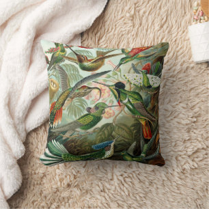 hummingbird bird wildlife classic painting cushion