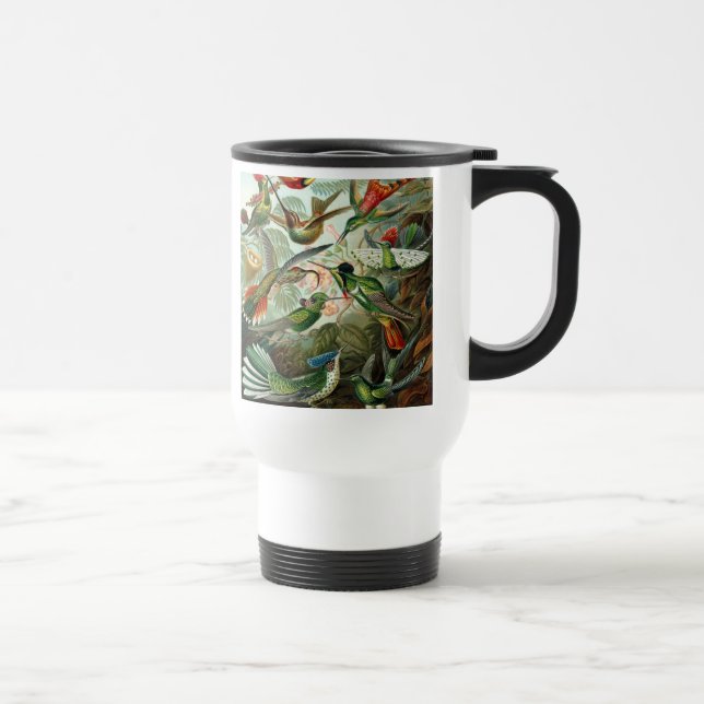 hummingbird bird wildlife classic painting travel mug (Right)