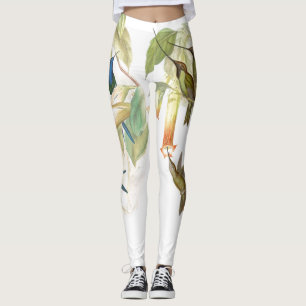 Hummingbird Birds Floral All Over Print Leggings