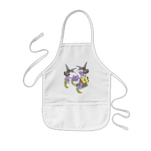 Hummingbird Birds Floral Butterfly Flowers Apron