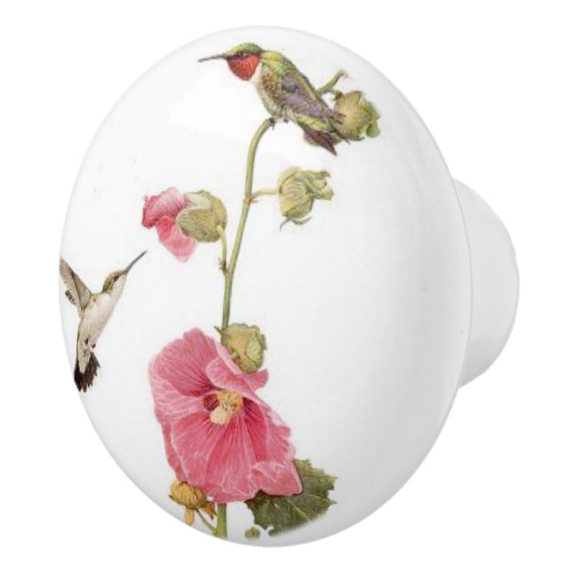 Hummingbird Birds Flower Floral Garden Knob (Right)