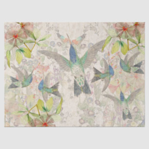 Hummingbird Birds Flowers Animals Tissue Paper