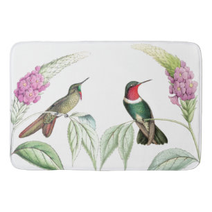 Hummingbird Birds Flowers Wildlife Animal Bathmat
