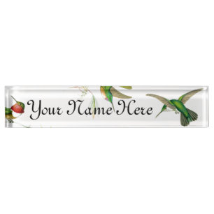 Hummingbird Birds Flowers Wildlife Animals Floral Nameplate