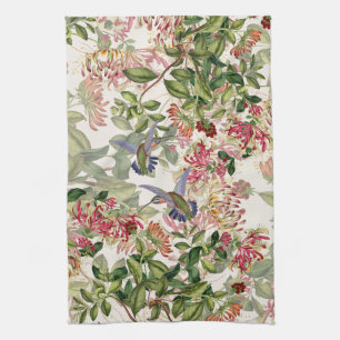 Hummingbird Birds Honeysuckle Floral Flower Towels