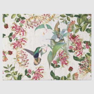 Hummingbird Birds Honeysuckle Flowers Tissue Paper