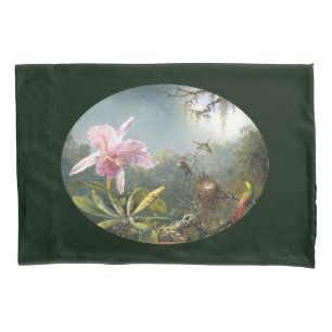 Hummingbird Birds Orchid Flower Floral Pillowcase