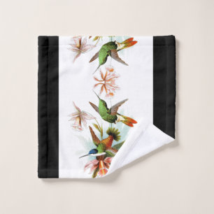 Hummingbird Birds Orchid Flowers Bath Towel Set
