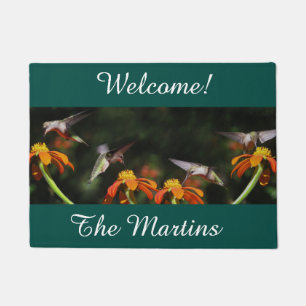 Hummingbird Birds Sunflower Flowers Floral Garden Doormat