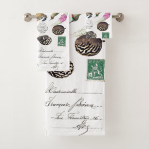 Hummingbird Birds Turtles Floral Bath Towel Set