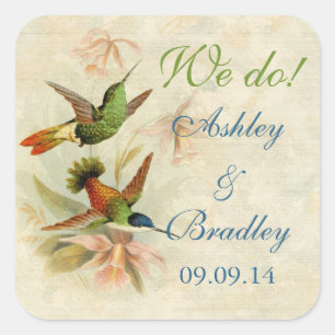 Hummingbird Birds Wedding Sticker Envelope Seal