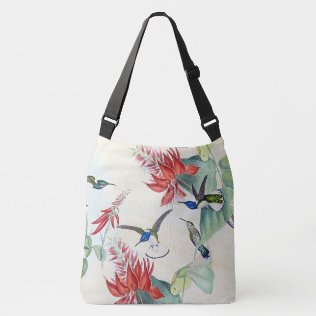 Hummingbird Birds Wildlife Animal Flowers Tote Bag (Front)