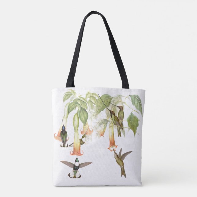 Hummingbird Birds Wildlife Animals Floral Bag (Back)