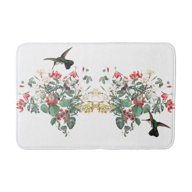 Hummingbird Birds Wildlife Animals Leaves Bath Mat (Front)