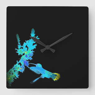 Hummingbird Birds Wildlife Floral Animal Clock