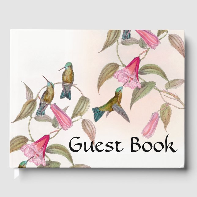 Hummingbird Birds Wildlife Floral Guest Book (Front)