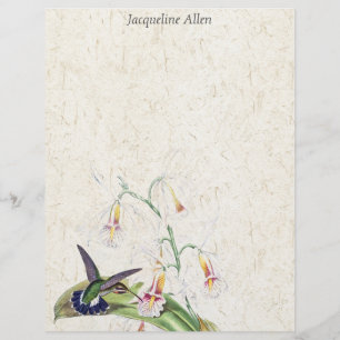 Hummingbird Birds Wildlife Flowers Letterhead