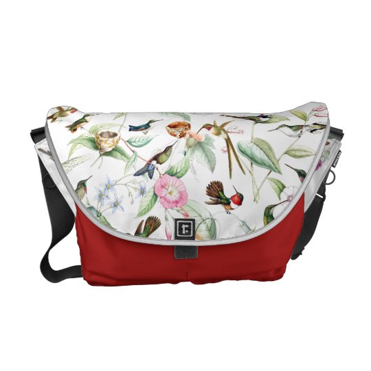 Hummingbird Birds Wildlife Flowers Messenger Bag