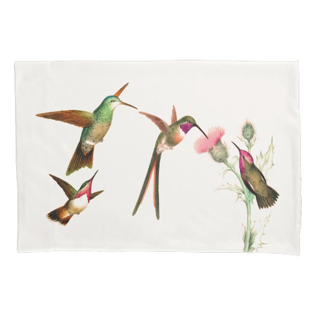 Hummingbird Birds Wildlife Flowers Pillowcase (Front)