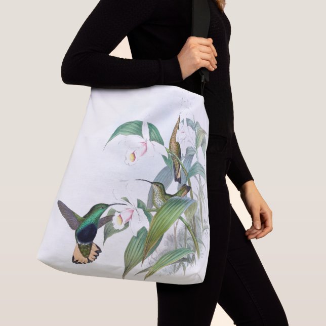 Hummingbird Birds Wildlife Flowers Tote Bag (Close Up)