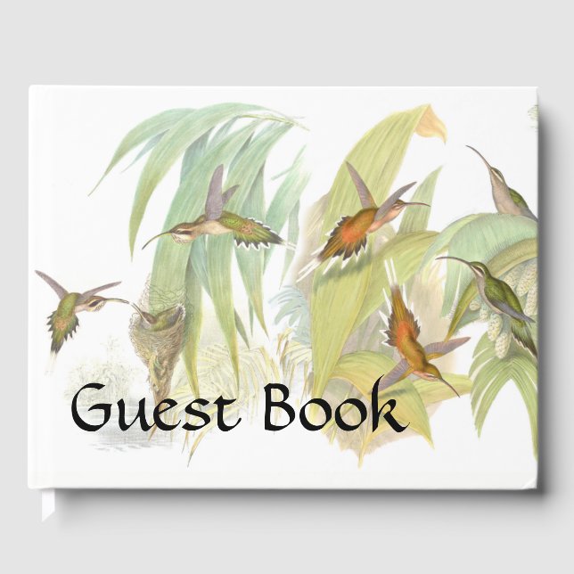 Hummingbird Birds Wildlife Nest Guest Book (Front)