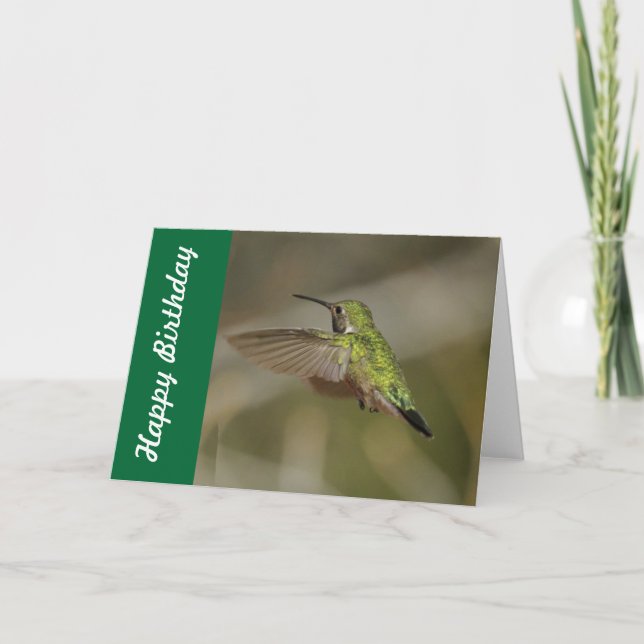 Hummingbird Birthday Card (Front)
