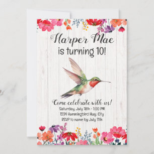 Hummingbird Birthday Invitation