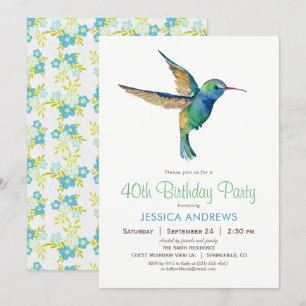 Hummingbird Birthday Party Invitation