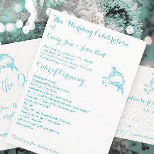 Hummingbird Blue Kiss Wedding Programme