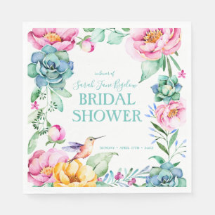 Hummingbird Boho Bridal Shower Napkin