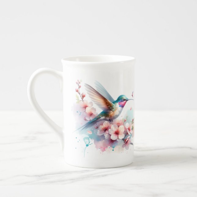 Hummingbird Bone China Mug (Left)