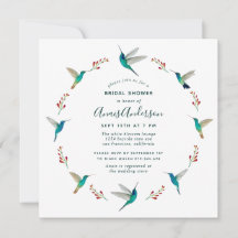 Hummingbird Bridal Shower Announcement