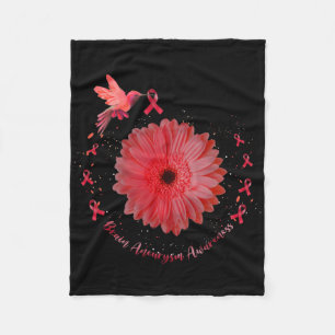 Hummingbird Burgundy Sunflower Brain Aneurysm Awar Fleece Blanket