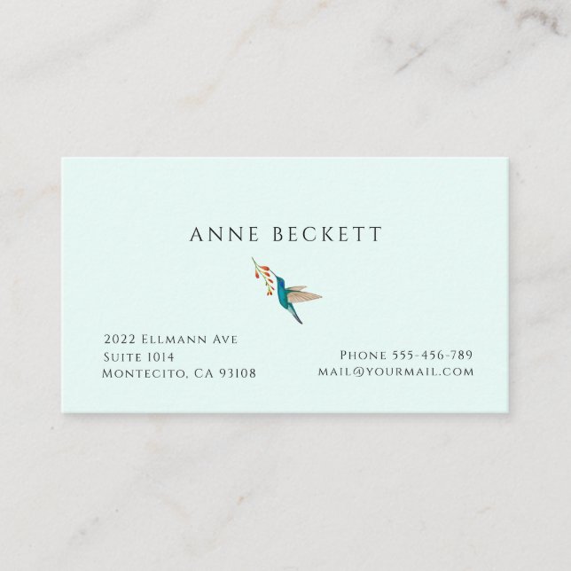 Hummingbird Business Card (Front)