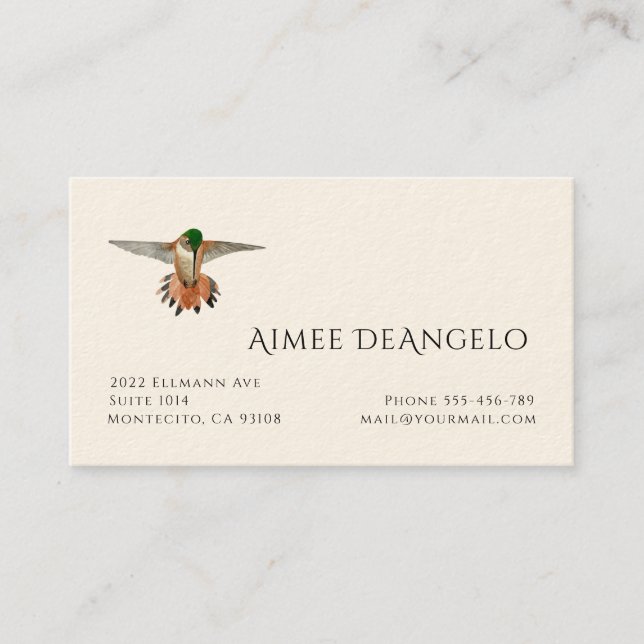 Hummingbird Business Card (Front)