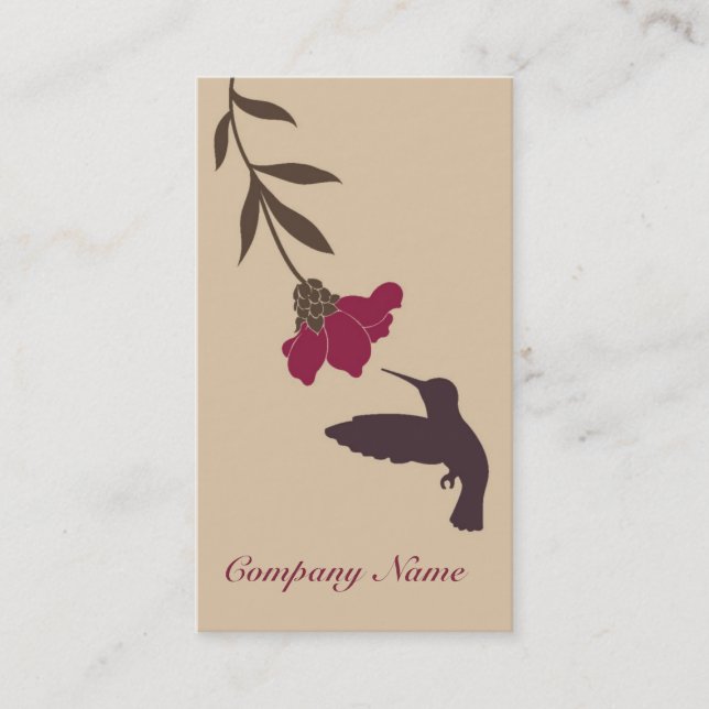 Hummingbird Business Card (Cream) (Front)