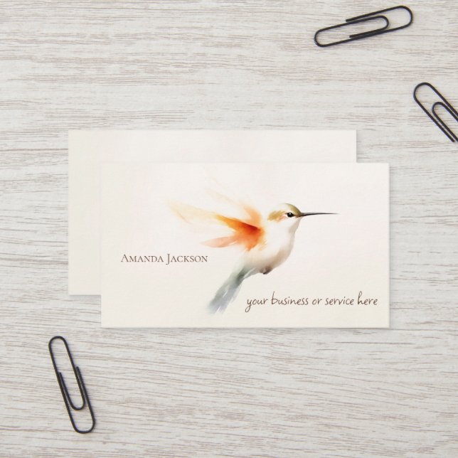 Hummingbird Business Cards Personalised (Front/Back In Situ)