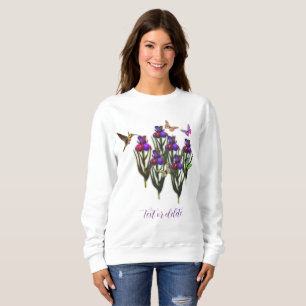 Hummingbird Butterflies Iris Flowers Personalised  Sweatshirt